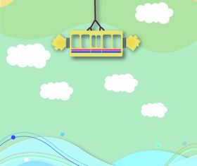 Ropeway creative illustration vector
