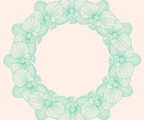 Round orchid frame vector