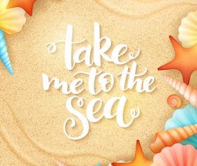 Sea water beach with shell vector background