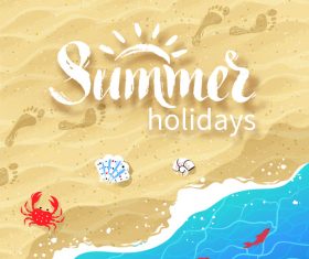 Sea with beach summer holiday background vector