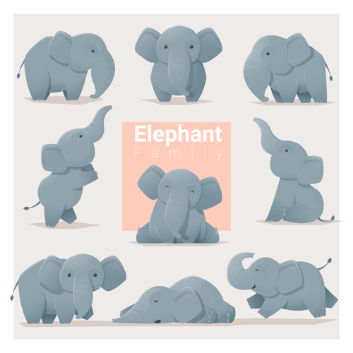 elephant family cartoon