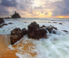 Shock waves on the reef Stock Photo