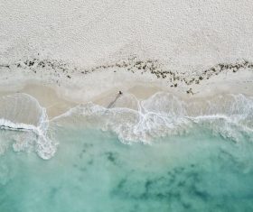 Shooting white beach at high altitude Stock Photo