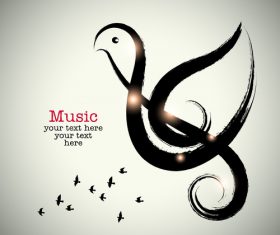 Simple music background design vector 02