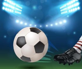 Soccer field background with football vector