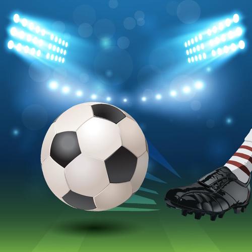 Soccer field background with football vector
