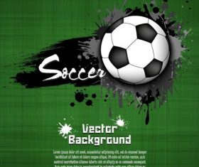 Soccer with grunge green background vector