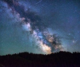 Sparkling galaxy on night sky Stock Photo