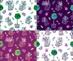 Spring garden vector seamless pattern
