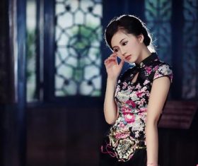 Stock Photo Asian temperament noble cheongsam beauty