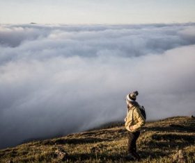 Stock Photo Characters and illusory clouds photography