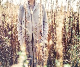 Stock Photo Fashion beautiful lady in autumn landscape 03