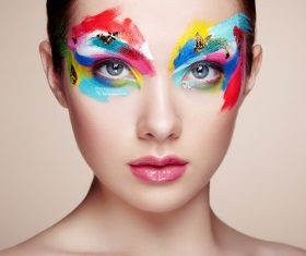 Stock Photo Female models fashion eye makeup 02