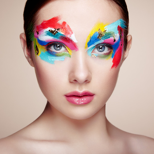 Stock Photo Female models fashion eye makeup 02
