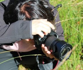 Stock Photo People photographing nature