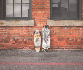 Street four wheeled skateboard Stock Photo