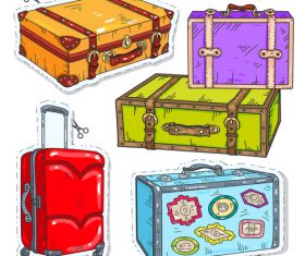 Suitcase sticker vector