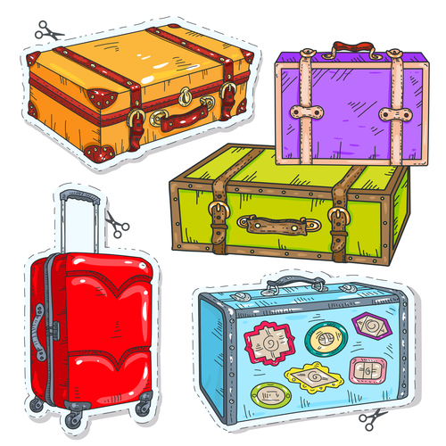 Suitcase sticker vector