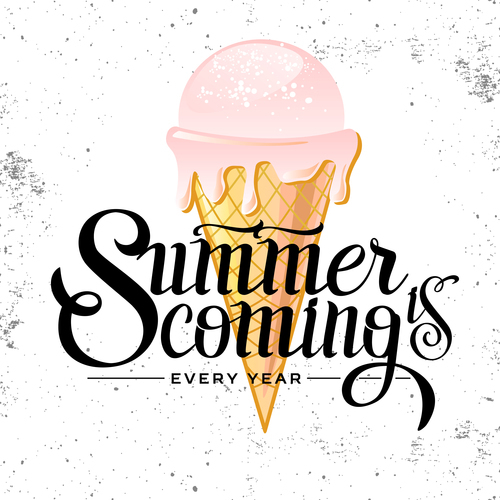 Summer background with ice cream vector