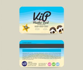Summer holiday member card template vector