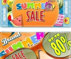 Summer sale banners template design vector