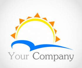 Sun logo design vector 02