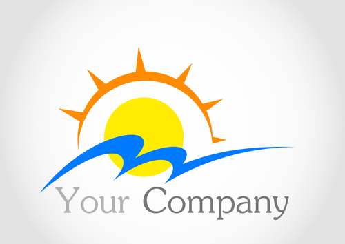 Sun logo design vector 04