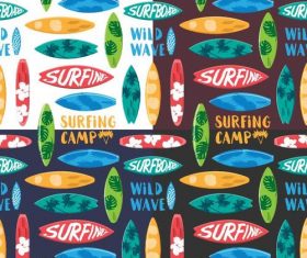 Surfboards vector seamless pattern