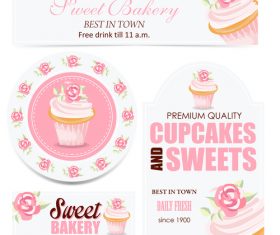 Sweet bakery cupcake poster vector