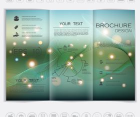 Tri fold brochure template design vectors 01