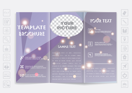 Tri fold brochure template design vectors 02