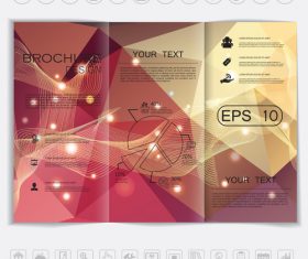 Tri fold brochure template design vectors 05