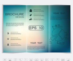 Tri fold brochure template design vectors 06