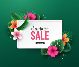 Tropic summer sale background design vector 01