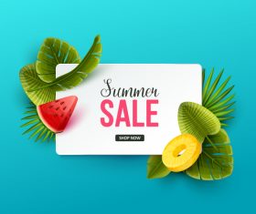 Tropic summer sale background design vector 02