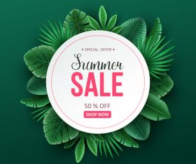 Tropic summer sale background design vector 05