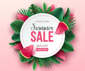 Tropic summer sale background design vector 07