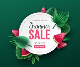 Tropic summer sale background design vector 09
