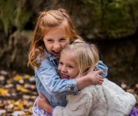 Two playful little girls Stock Photo
