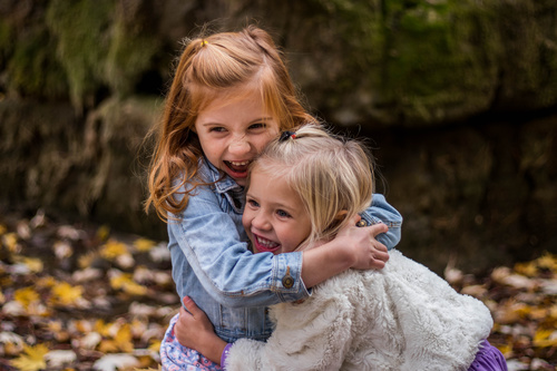 Two playful little girls Stock Photo