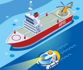 Underwater depths research background vector