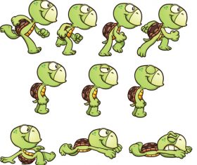 Vector cartoon illustration turtle