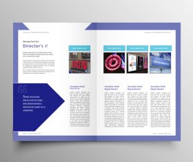 Vector company magazine cover template 04