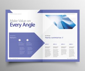 Vector company magazine cover template 06