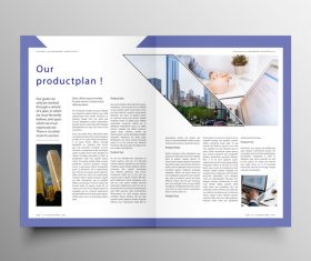 Vector company magazine cover template 09