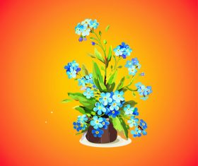 Vector illustration blue flowers