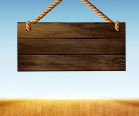 Vintage wood board sign vector material 01