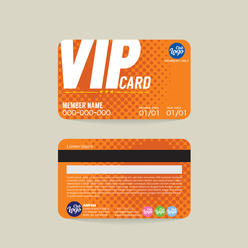 Vip member card template vector 01