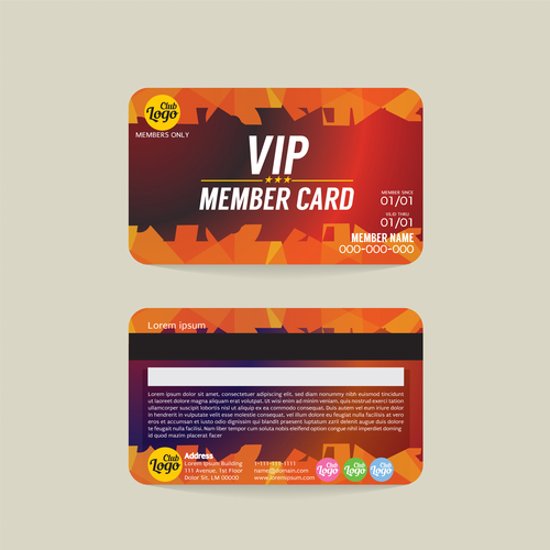 Vip member card template vector 02