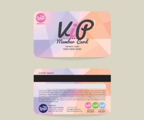 Vip member card template vector 03